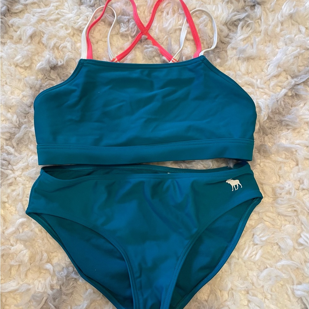Abercrombie Kids Teal and Pink Bikini Set